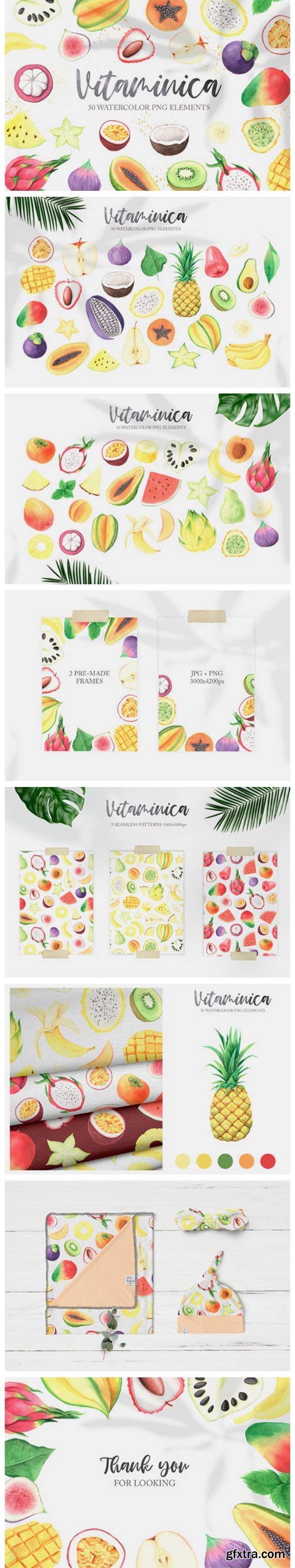 Watercolor Vitaminica Fruit Set 3672859