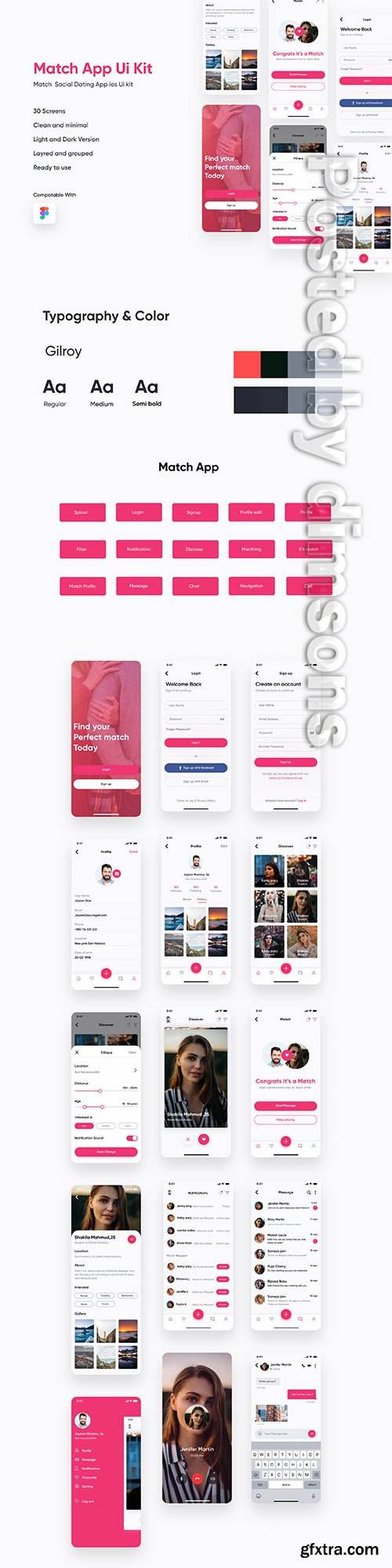 Match Dating App IOS UI Kit