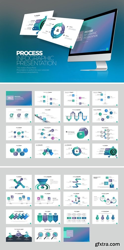 Process Infographic Vol.2 Powerpoint, Keynote and Google Slides Templates