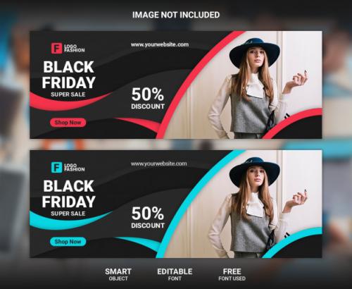 Black Friday Fashion Facebook Cover Banner Template Premium PSD