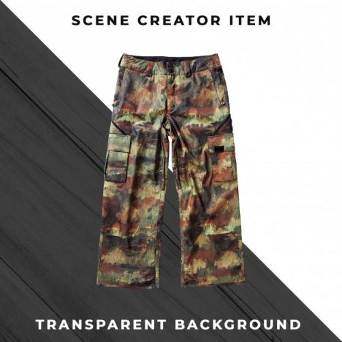 Camo Pants Isolated With Clipping Path. Premium PSD