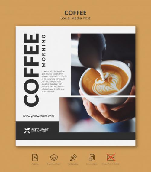 Coffee Banner Social Media Instagram Post Template Premium PSD