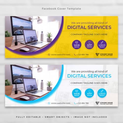 Facebook Corporate Agency Timeline Cover Set Premium PSD