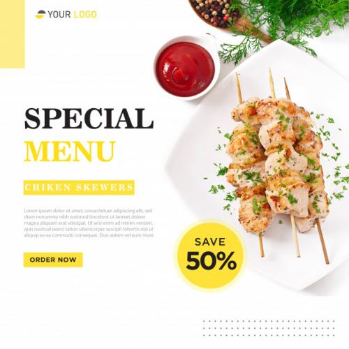 Instagram Feed Social Media Post Template For Food Promotion Banner Premium Psd Premium PSD