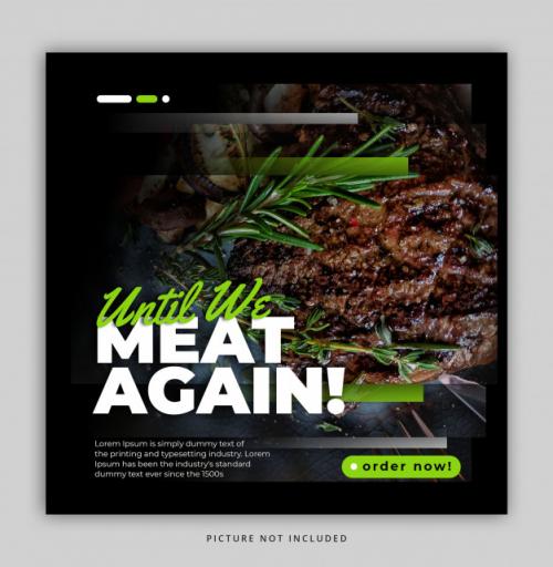 Simple Modern Dynamic Food Instagram Post Feed Template Premium PSD