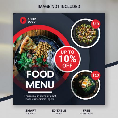 Social Media Post Food Restaurant Template Premium PSD