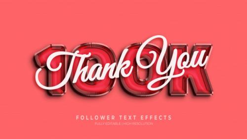 Thank You 100k Followers 3d Text Style Effect Premium PSD