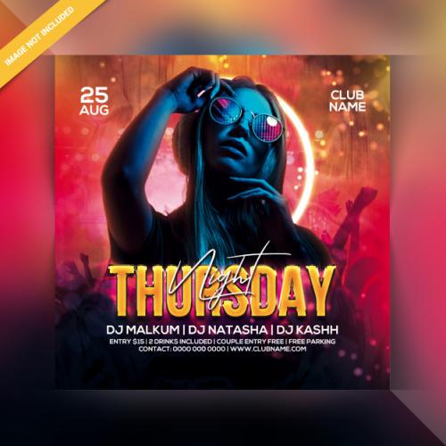 Thursday Night Party Flyer Premium PSD