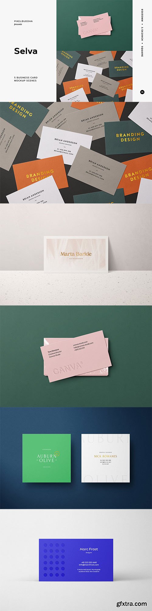 5 Business Card Mockup Scenes