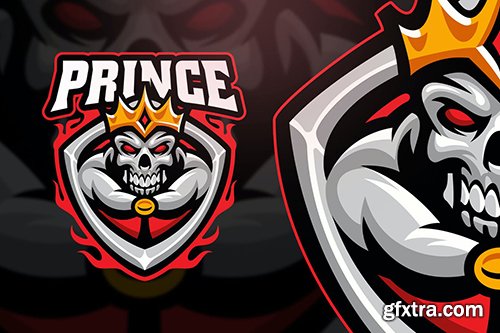 Prince Skull Esport and Sport Logo Template