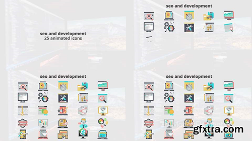 me14680860-seo-development-flat-animation-icons-montage-poster