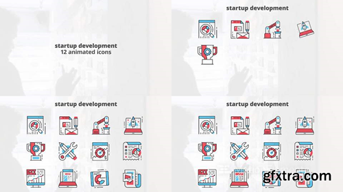 me14680903-startup-development-flat-animation-icons-montage-poster