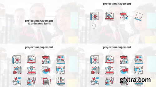 me14680919-project-management-flat-animation-icons-montage-poster