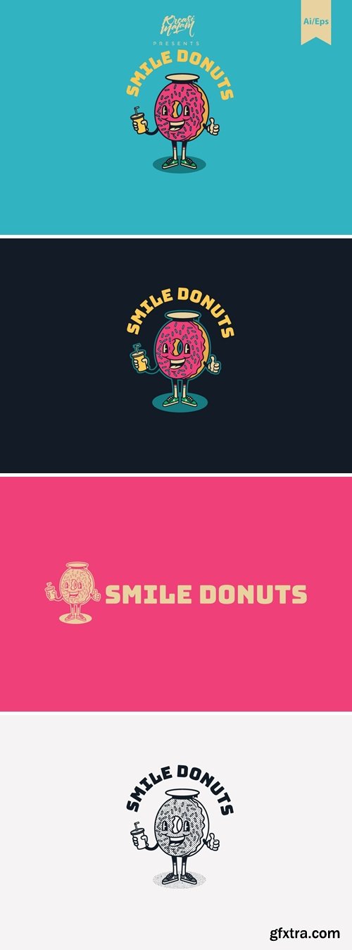 Smile Donuts Logo Template