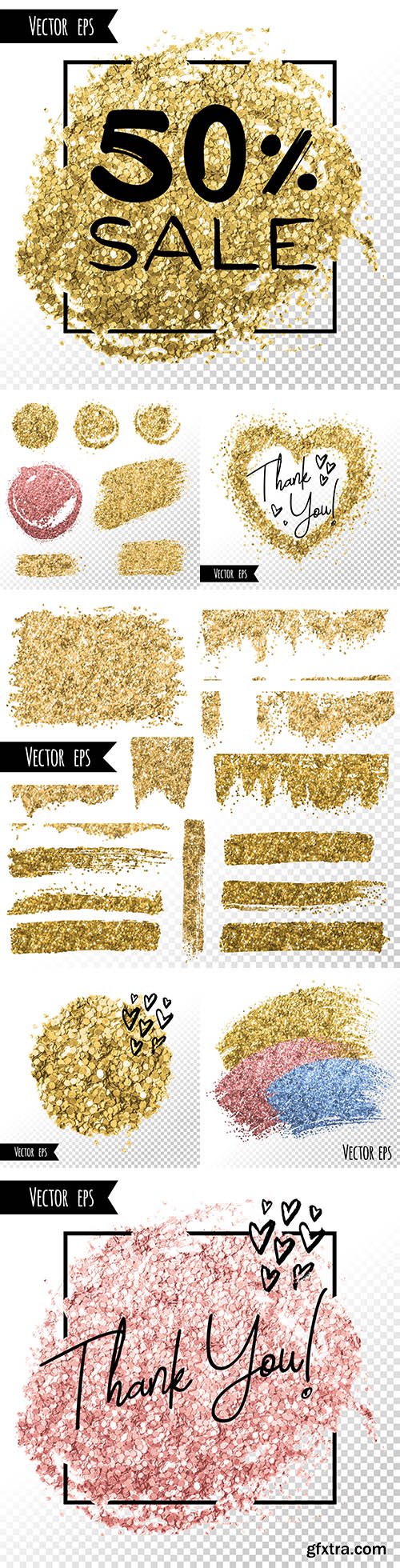 Gold foil gloss brush stroke and background template
