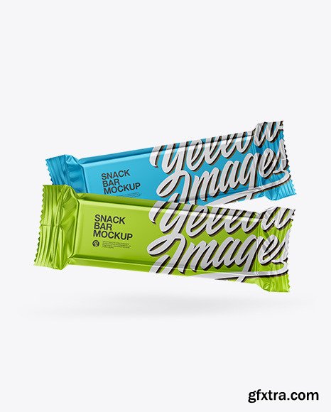 Two Metallic Snack Bars Mockup 58978