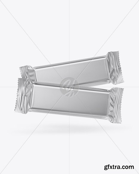 Two Metallic Snack Bars Mockup 58978