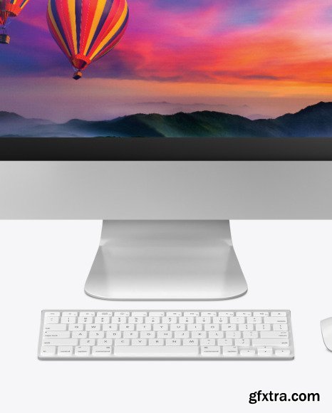 iMac with Keyboard and Mouse - Mockup 58352