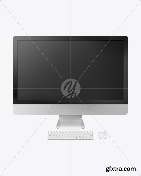 iMac with Keyboard and Mouse - Mockup 58352