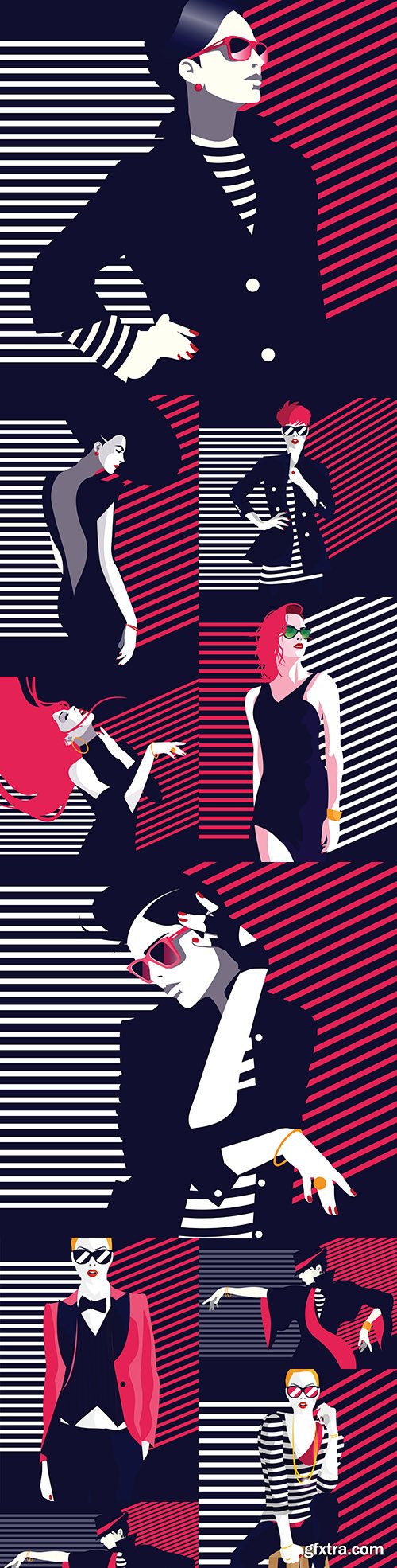 Fashion woman in pop art style illustration
