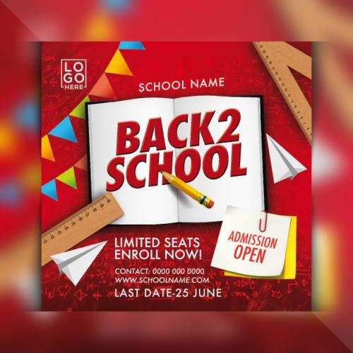 Back To School Admission Flyer Premium PSD