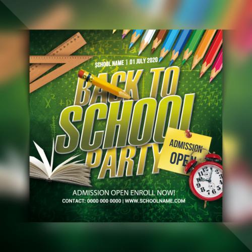 Back To School Party Flyer Premium PSD