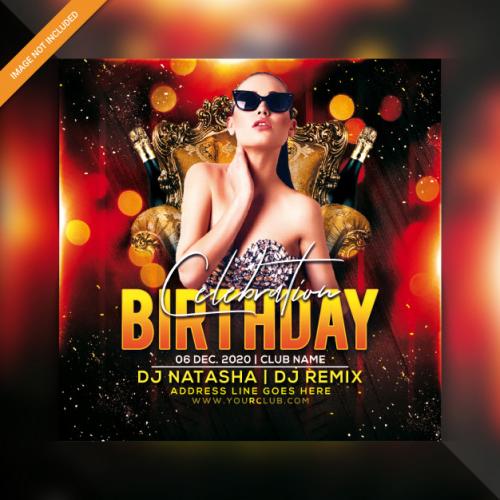 Birthday Celebration Party Flyer Premium PSD