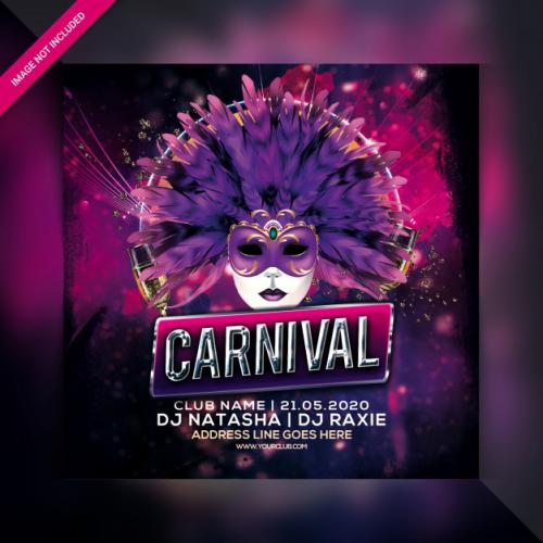 Carnival Celebration Party Flyer Premium PSD