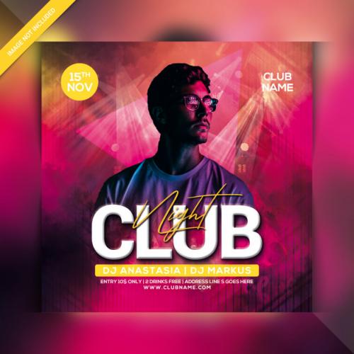 Club Night Party Flyer Premium PSD