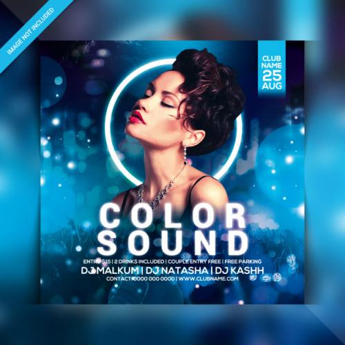 Color Sound Party Flyer Premium PSD