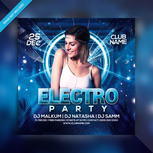 Electro Party Flyer Premium PSD