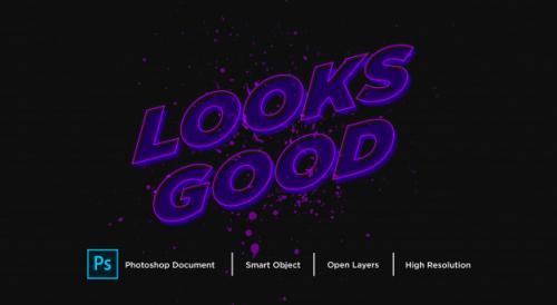 Looks Good Text Effect Premium PSD