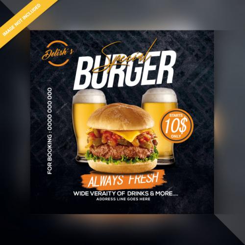 Restaurant Social Media Post Premium PSD