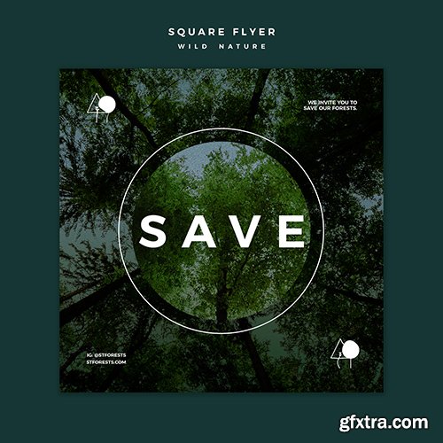 Square flyer for wild nature