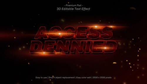 3d Access Dennied Editable Text Effect Premium PSD