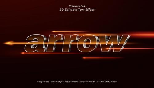 3d Arrow Editable Text Effect Premium PSD