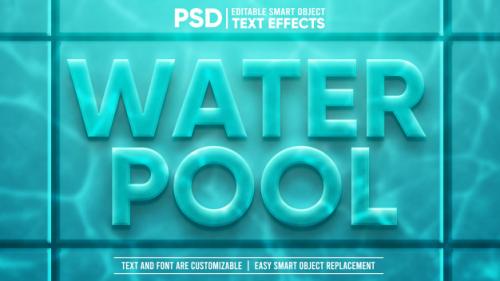 3d Cool Underwater Pool Editable Text Effect Premium PSD