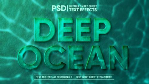 3d Deep Underwater Stone Editable Text Effect Premium PSD