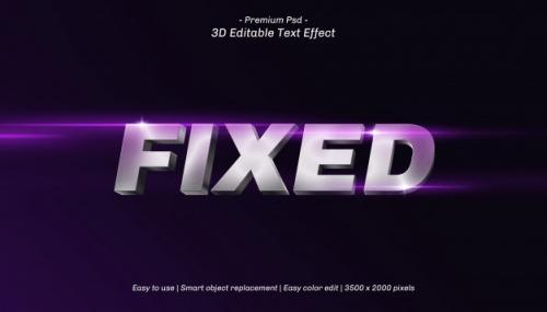 3d Fixed Editable Text Effect Premium PSD