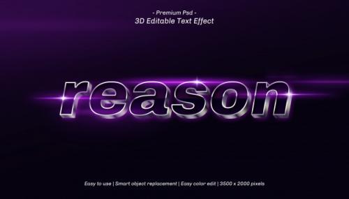 3d Reason Editable Text Effect Premium PSD