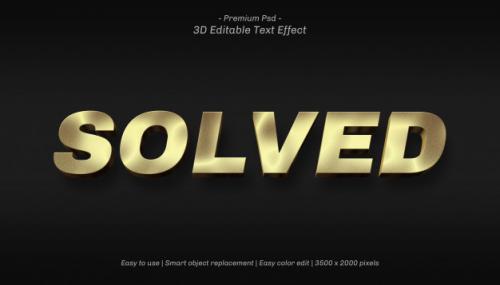 3d Solved Editable Text Effect Premium PSD