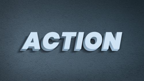 Action 3d Full Editable Text Effect Premium PSD