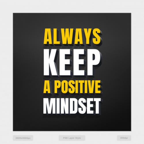 Always Keep A Positive Mindset Quote Premium PSD