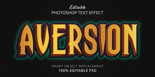 Aversion Editable Text Style Effect Premium PSD