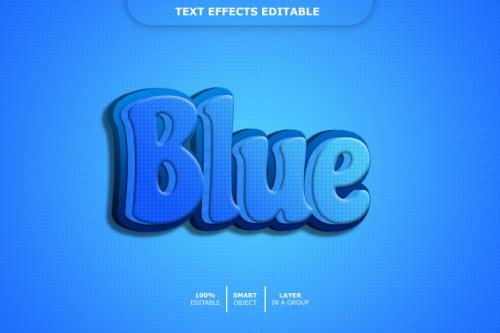 Blue 3d Text Style Effect Premium PSD