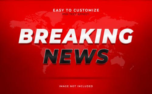 Breaking News 3d Text Style Effect Mockup Custom Scene Premium PSD