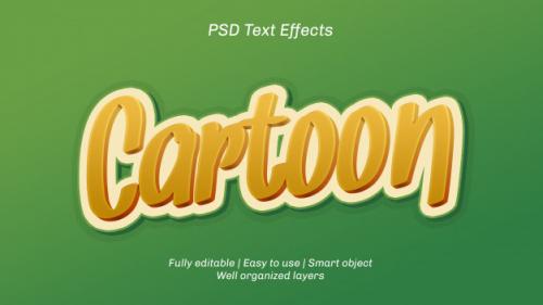 Cartoon 3d Text Style Effect Premium PSD