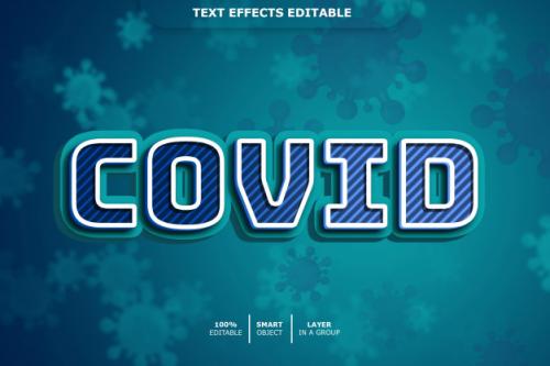 Covid 3d Text Style Effect Premium PSD