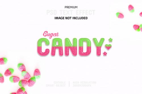 Editable Sugar Candy Text Effect Template Premium PSD