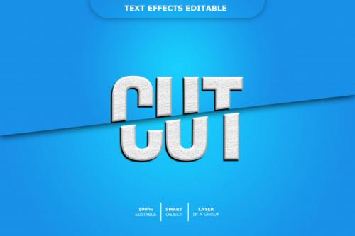 Editable Text Effect - Cut Premium PSD